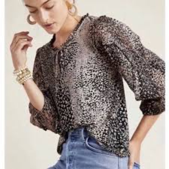 Maeve for Anthropologie Tops - Maeve Women’s Animal Print Peasant Blouse, Size 3X